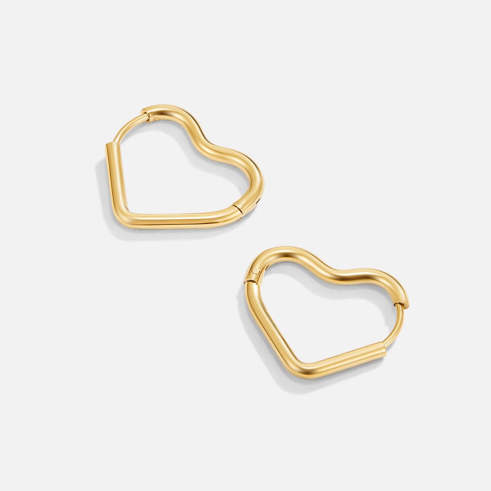 Heart Gold Hoops - Beautiful Earth Boutique