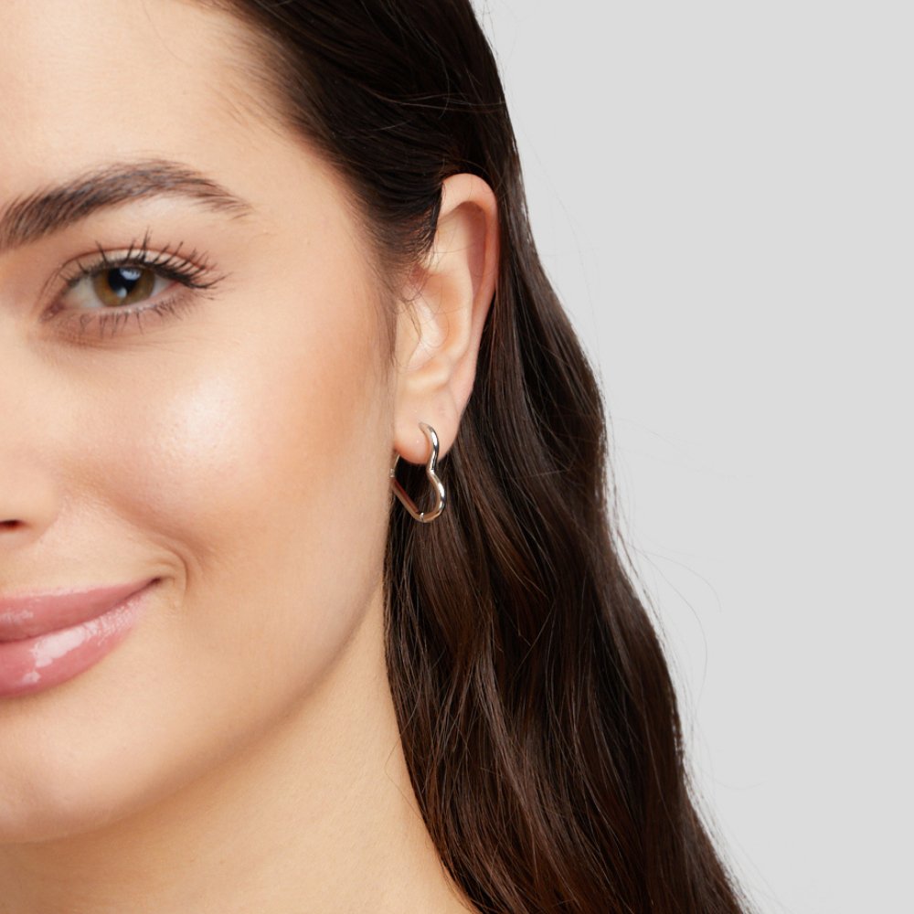 Heart Silver Hoops - Beautiful Earth Boutique
