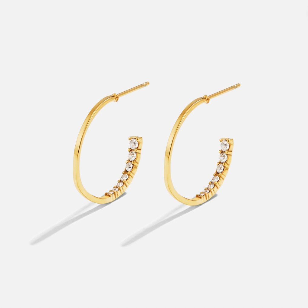 Hidden Treasure Crystal Hoop Earrings - Beautiful Earth Boutique