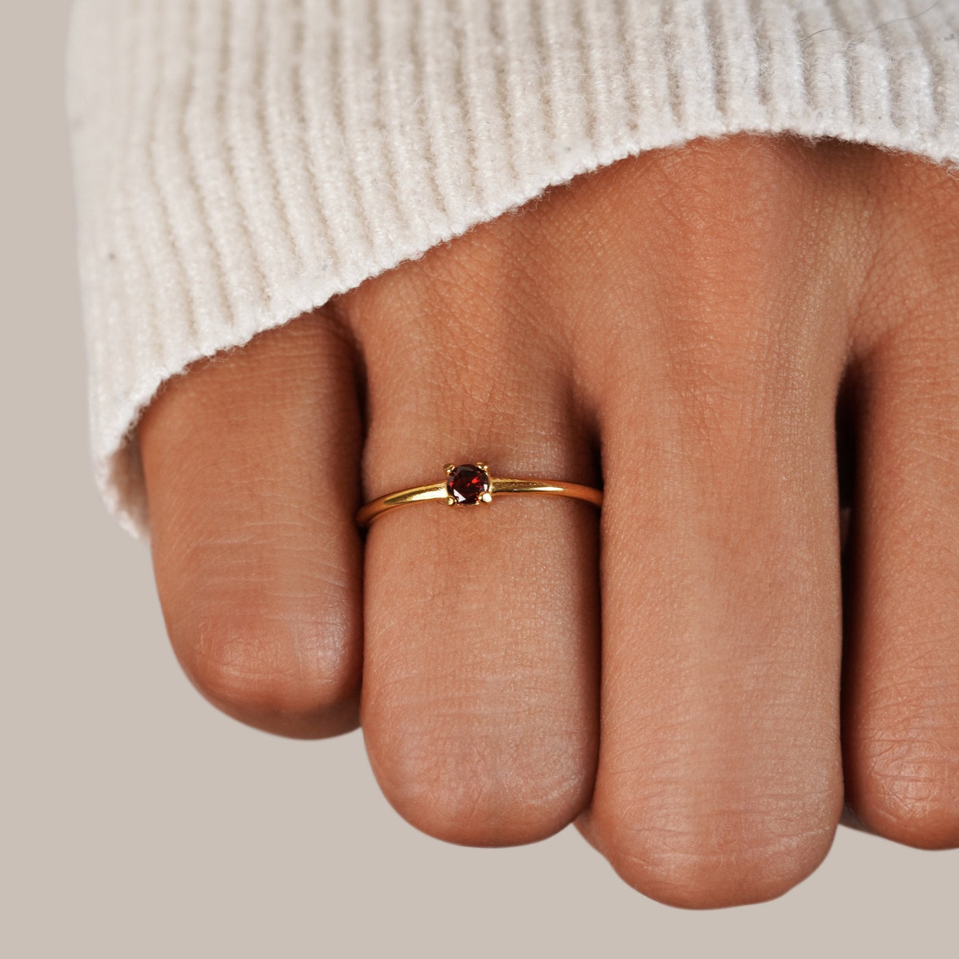 January Birthstone 18K Gold Ring - Beautiful Earth Boutique