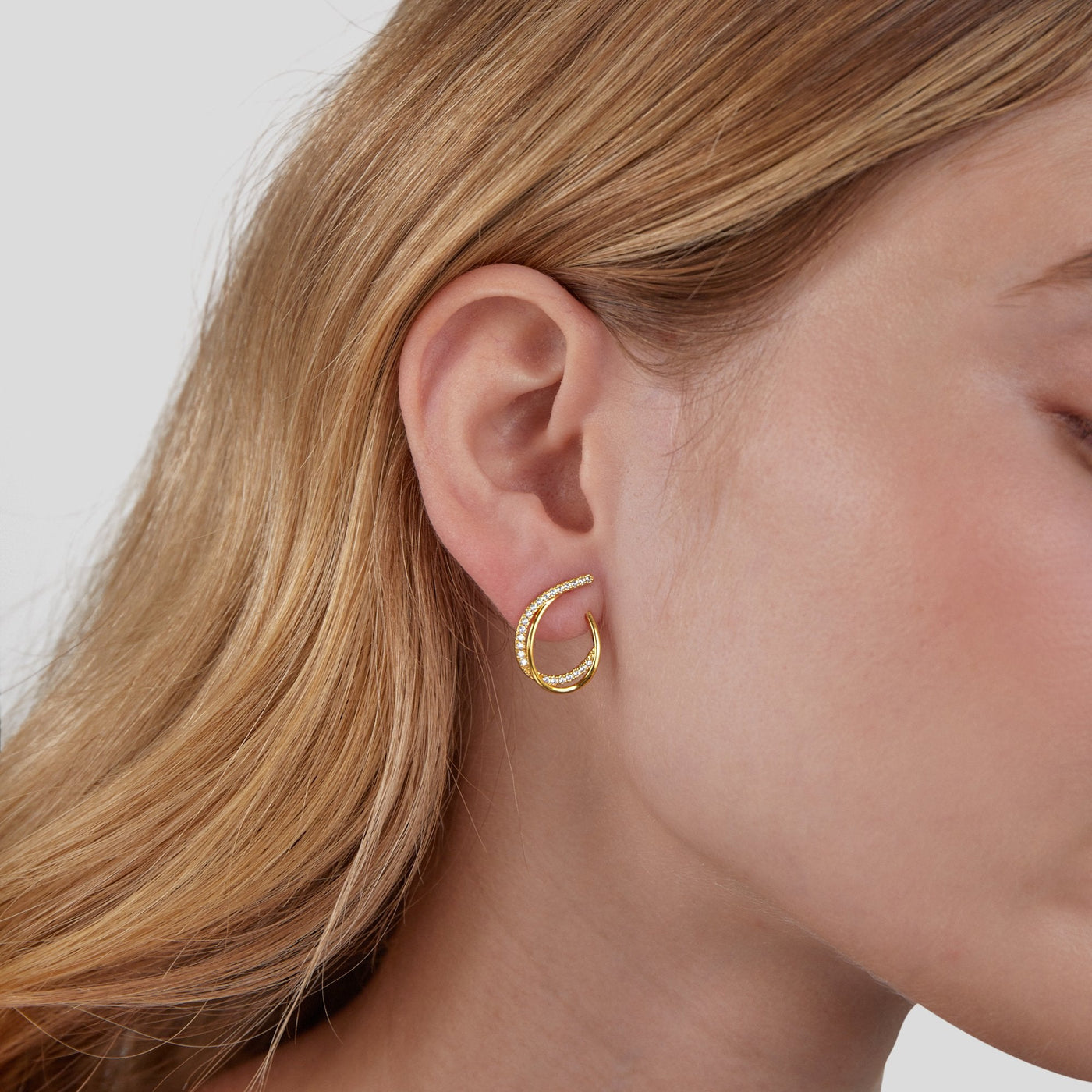 Juni Crystal & Gold Wave Earrings - Beautiful Earth Boutique