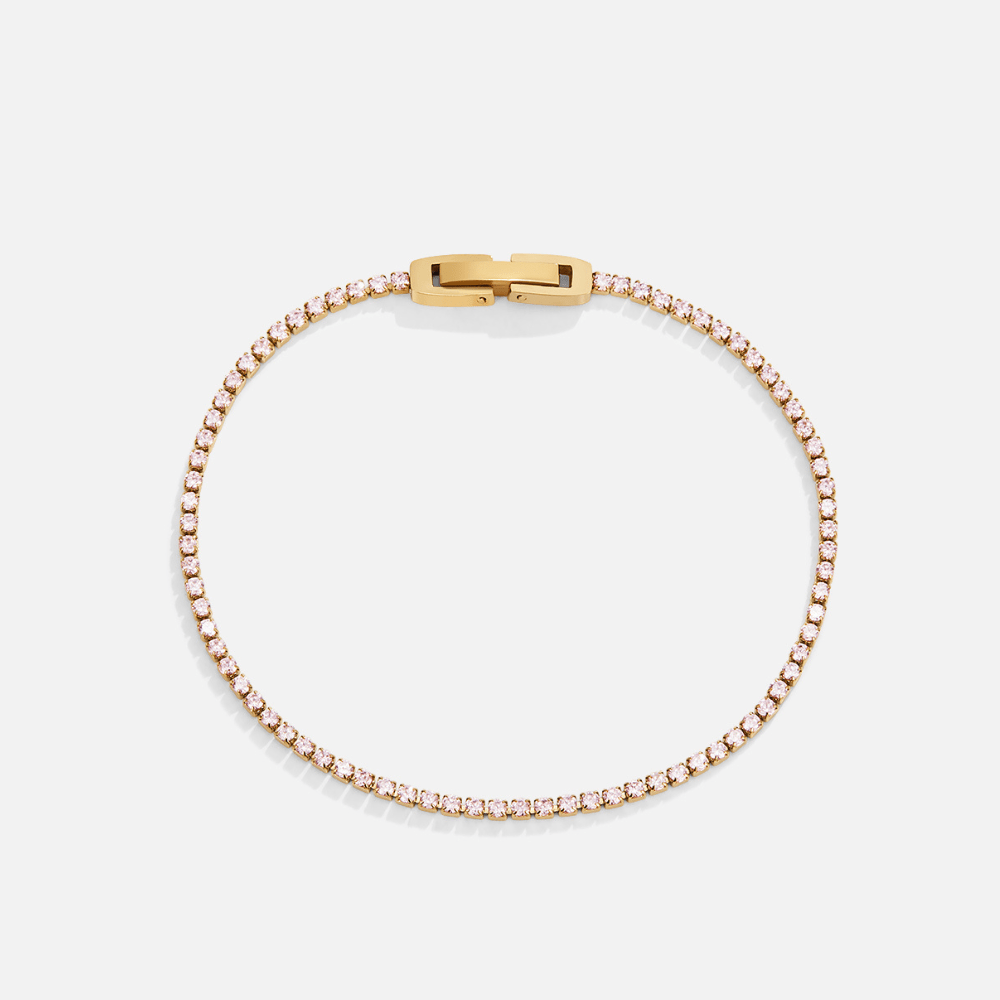 Kiera Gold Pink Crystal Bracelet - Beautiful Earth Boutique
