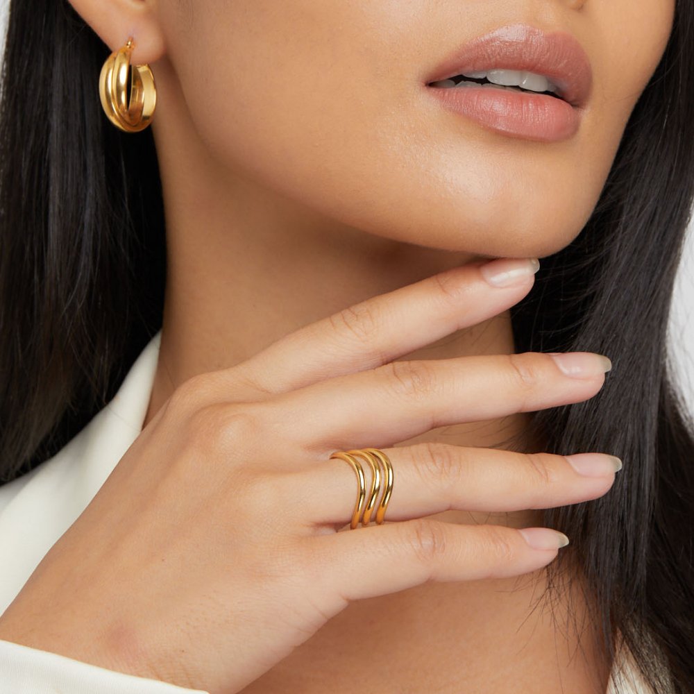 Kiya Layered Gold Ring - Beautiful Earth Boutique