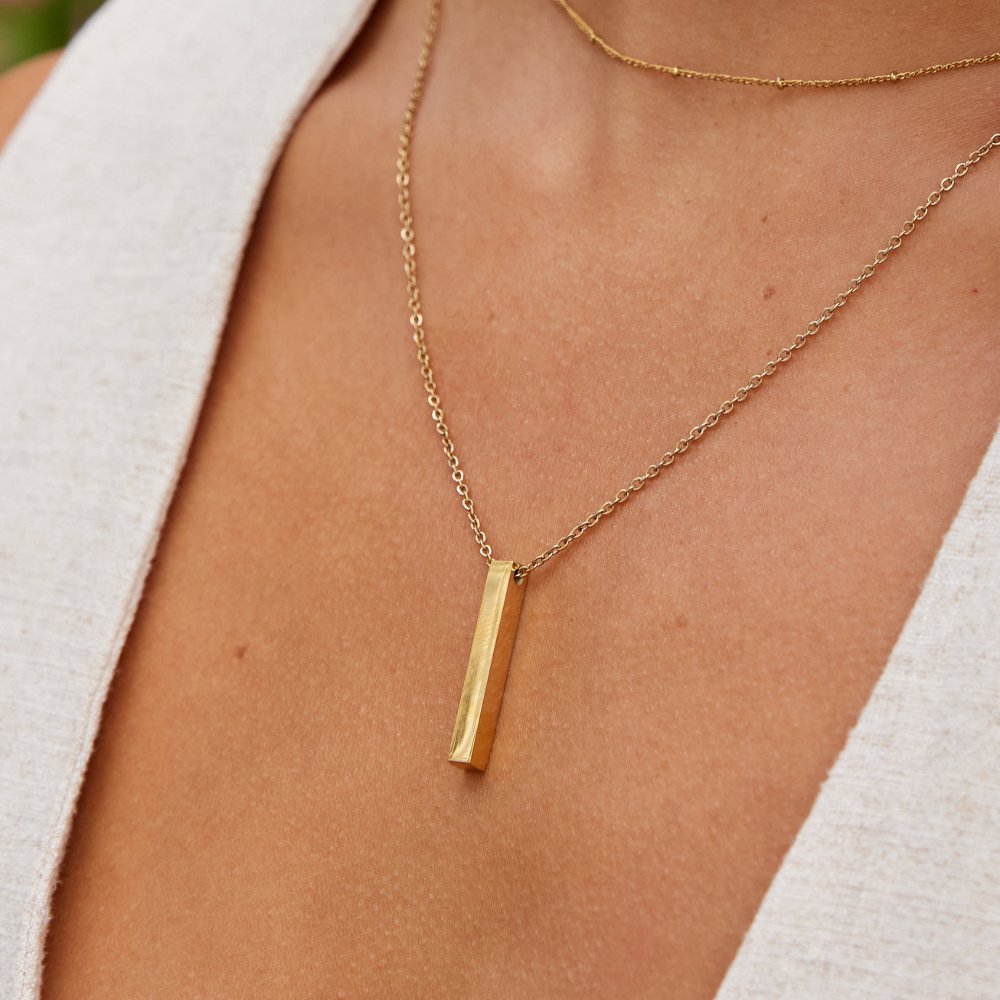 Lala Gold Bar Necklace - Beautiful Earth Boutique