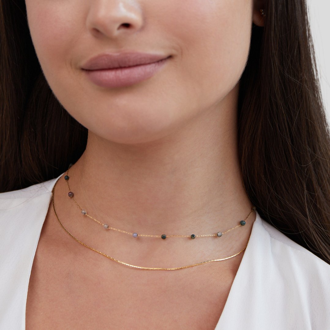 Layered Alana Gold & Stone Necklace - Beautiful Earth Boutique