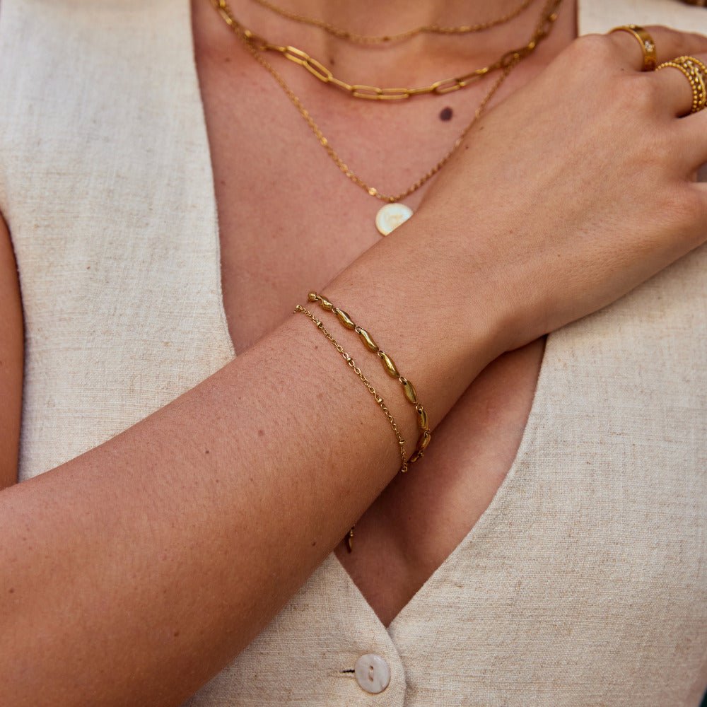 Layered Gold Wave Bracelet - Beautiful Earth Boutique