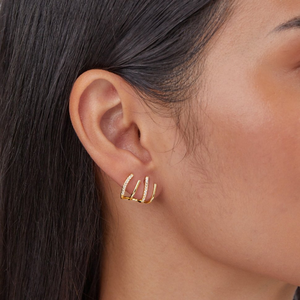 Layla Crystal & Gold Claw Earrings - Beautiful Earth Boutique