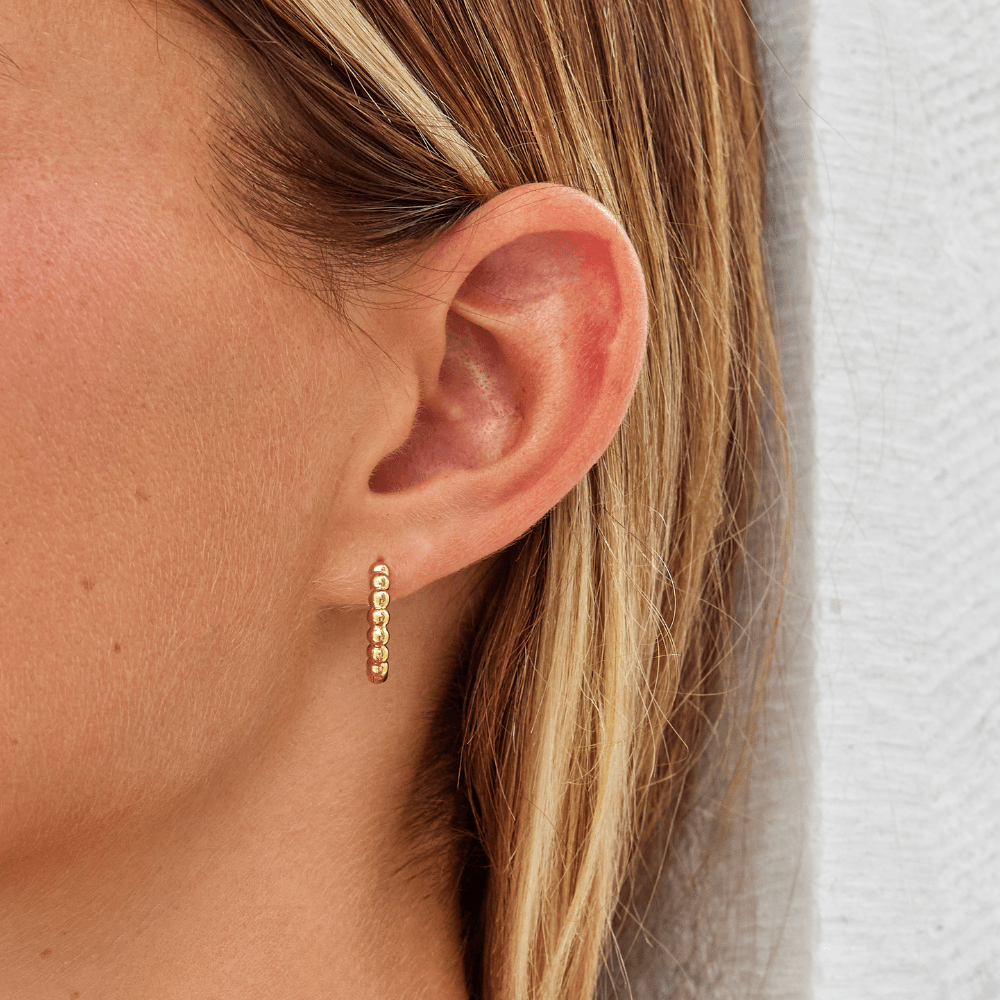 Leona Gold Bead Hoop Earrings - Beautiful Earth Boutique