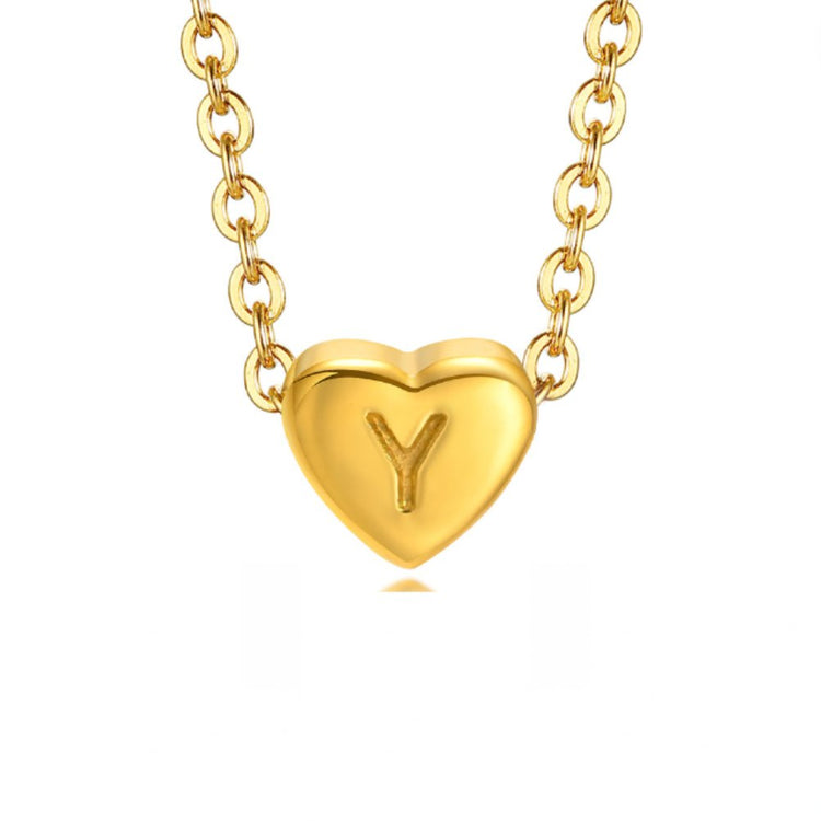 Letter Heart Necklace - Beautiful Earth Boutique