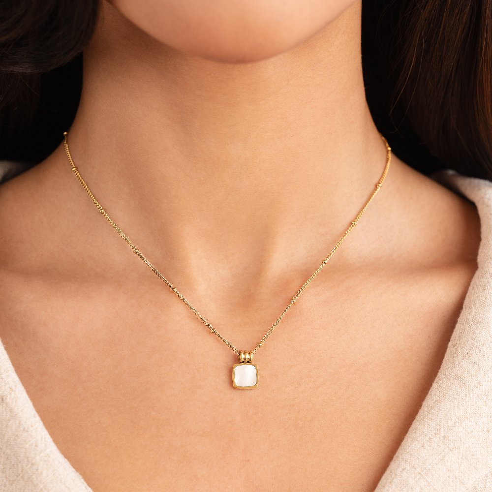 Lucia White Shell Pendant Necklace - Beautiful Earth Boutique