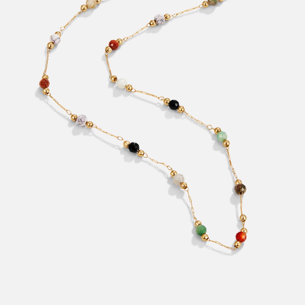 Lulu Beaded Stone Necklace - Beautiful Earth Boutique