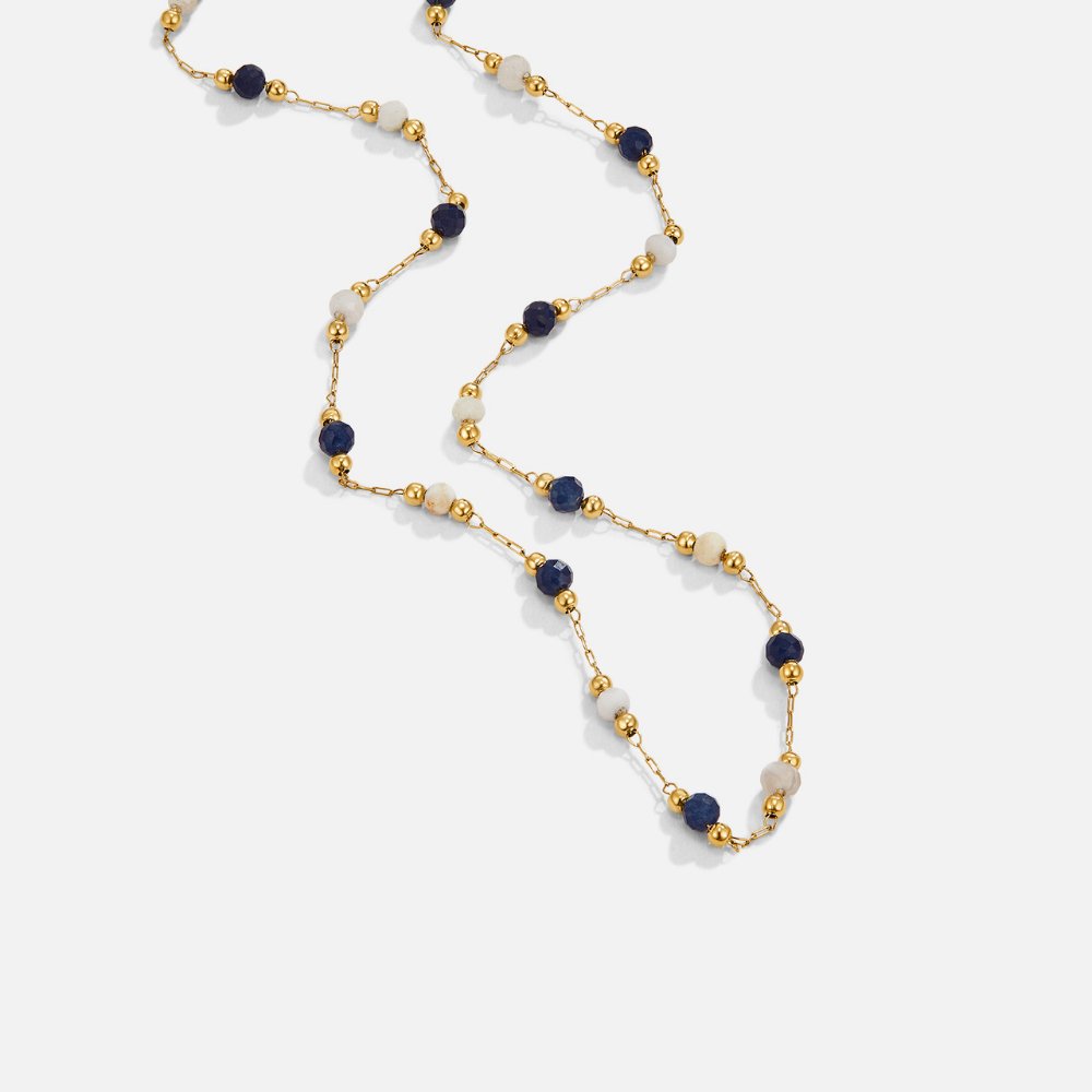 Lulu Midnight Beaded Stone Necklace - Beautiful Earth Boutique