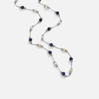 Silver Lulu Midnight Beaded Stone Necklace