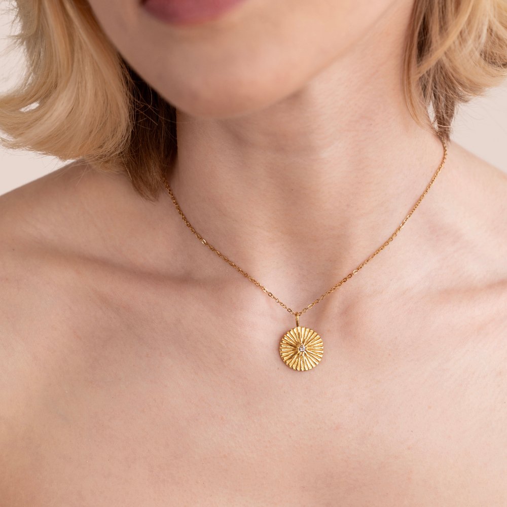 Luna Starburst Coin Necklace - Beautiful Earth Boutique