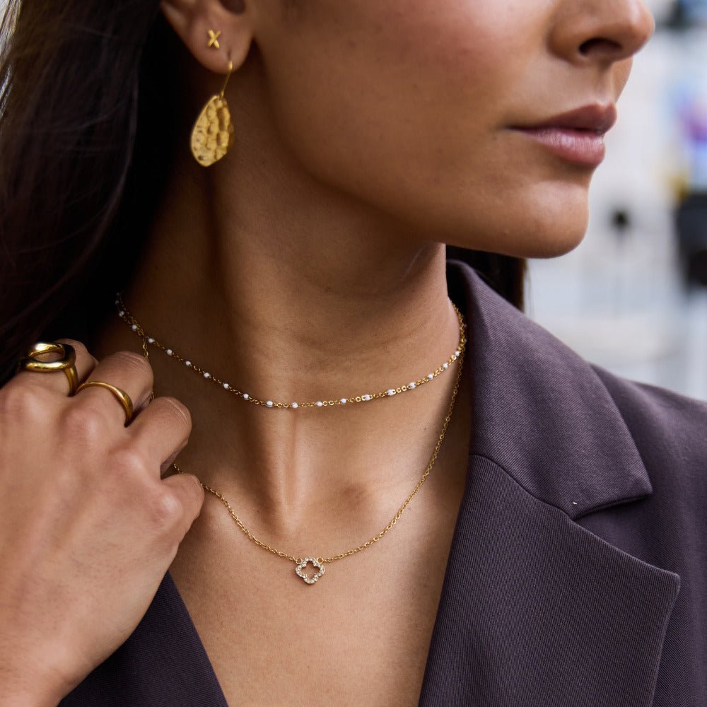 Luxe Crystal Clover Necklace - Beautiful Earth Boutique