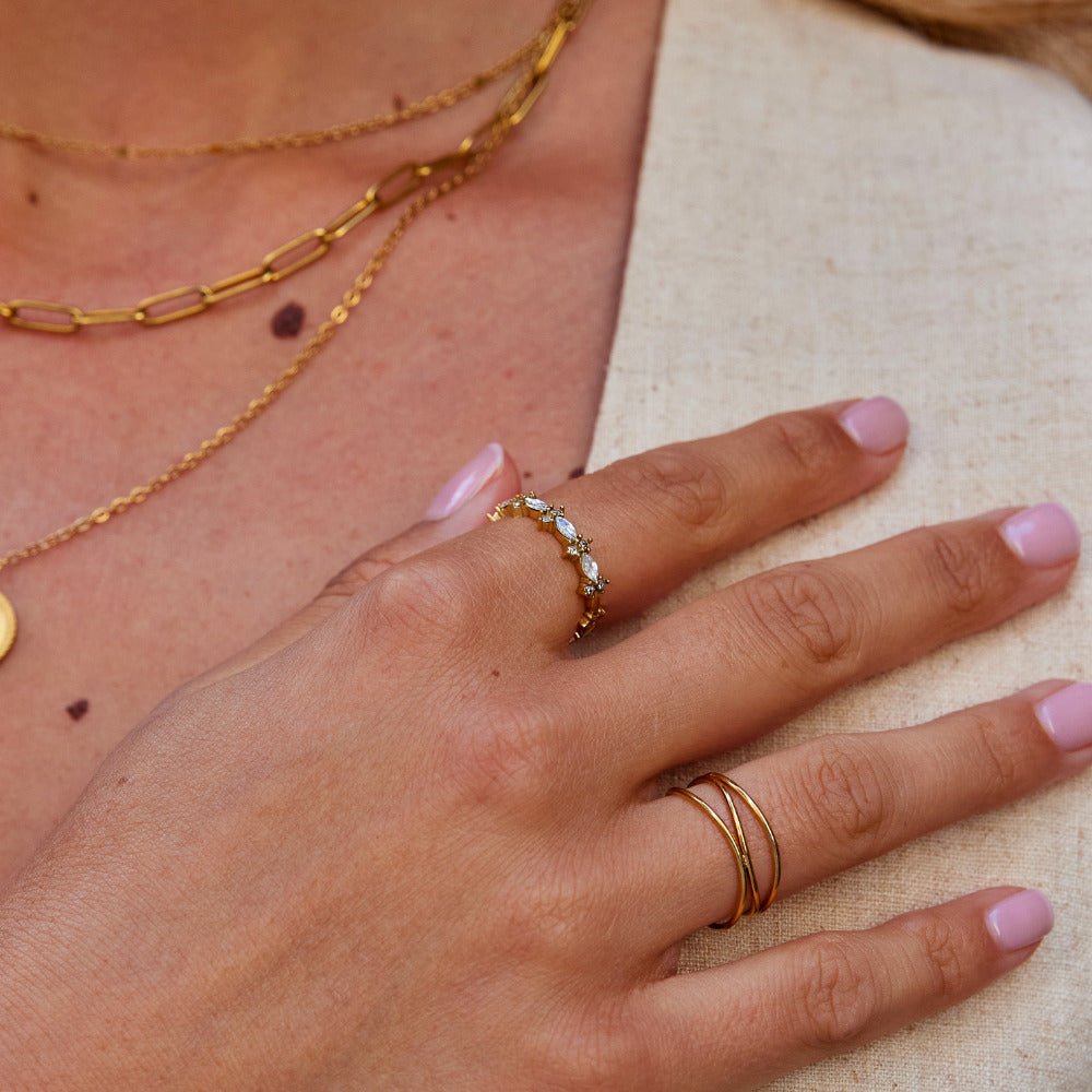 Luxe Crystal Gold Ring - Beautiful Earth Boutique