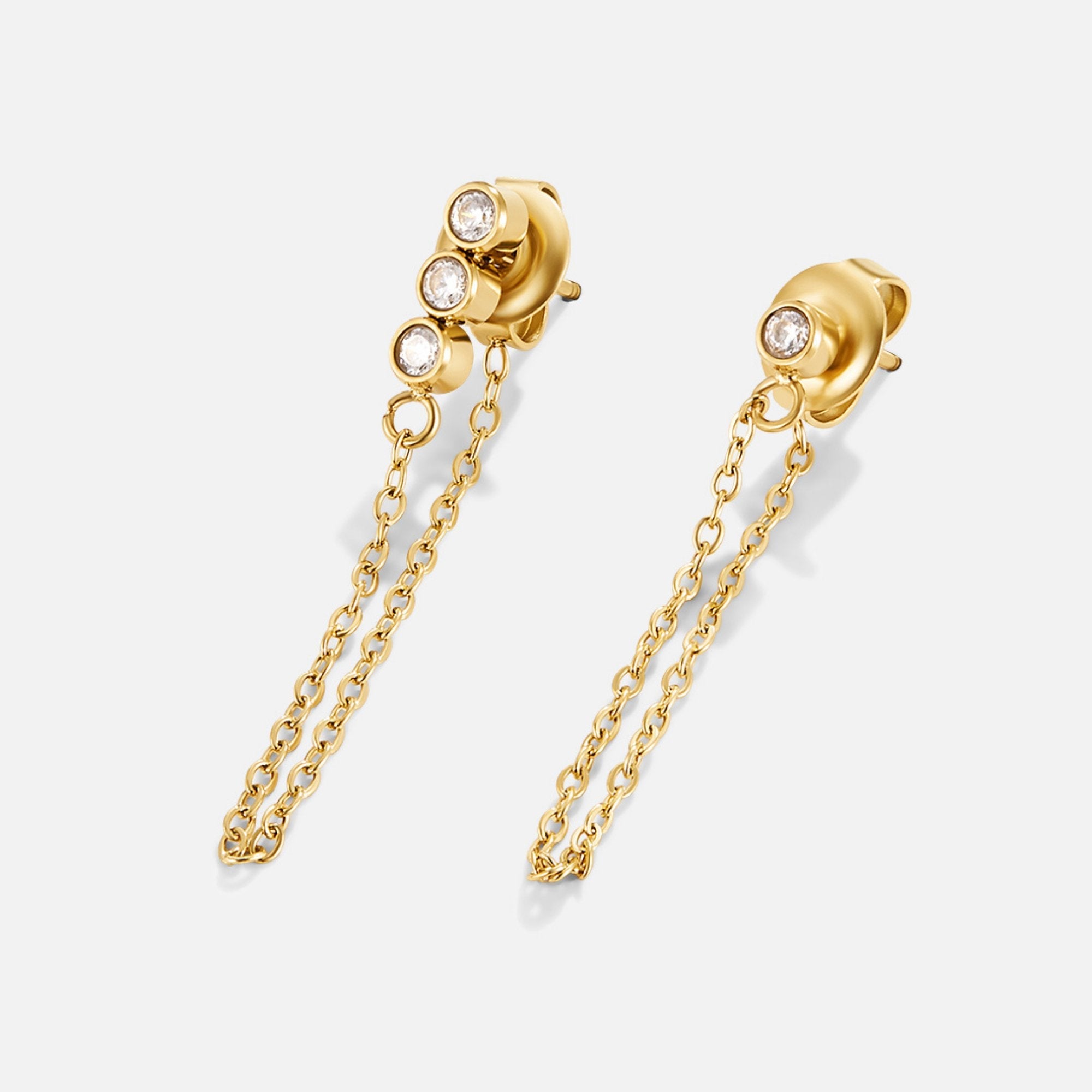 Mara Crystal Chain Earrings - Beautiful Earth Boutique