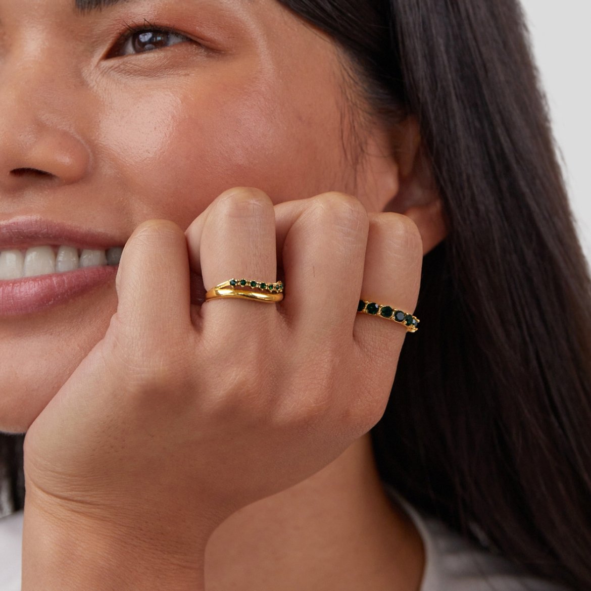 Marissa Emerald Green Layered Ring - Beautiful Earth Boutique