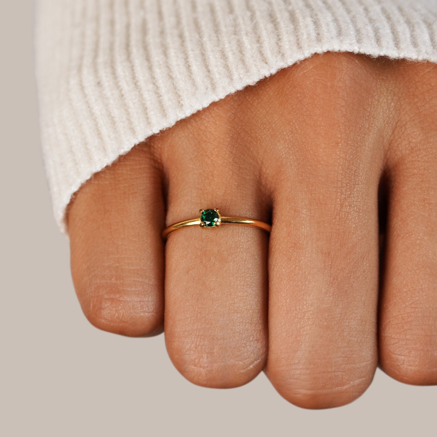 May Birthstone 18K Gold Ring - Beautiful Earth Boutique