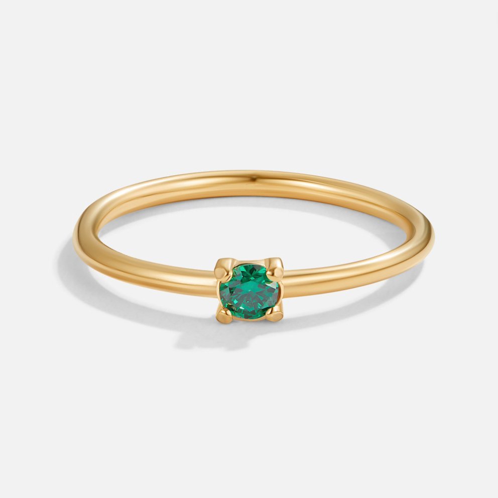 May Birthstone 18K Gold Ring - Beautiful Earth Boutique