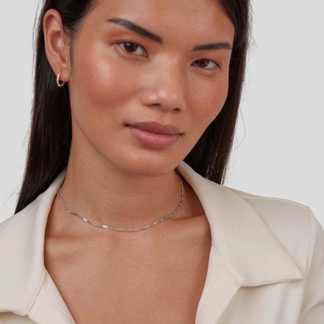 Mila Twist Silver Chain Necklace - Beautiful Earth Boutique