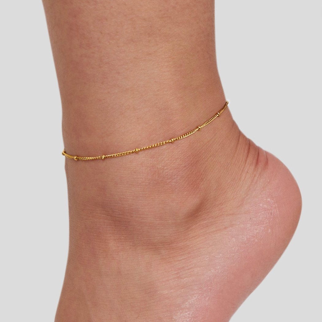 Mira Beaded Gold Anklet - Beautiful Earth Boutique