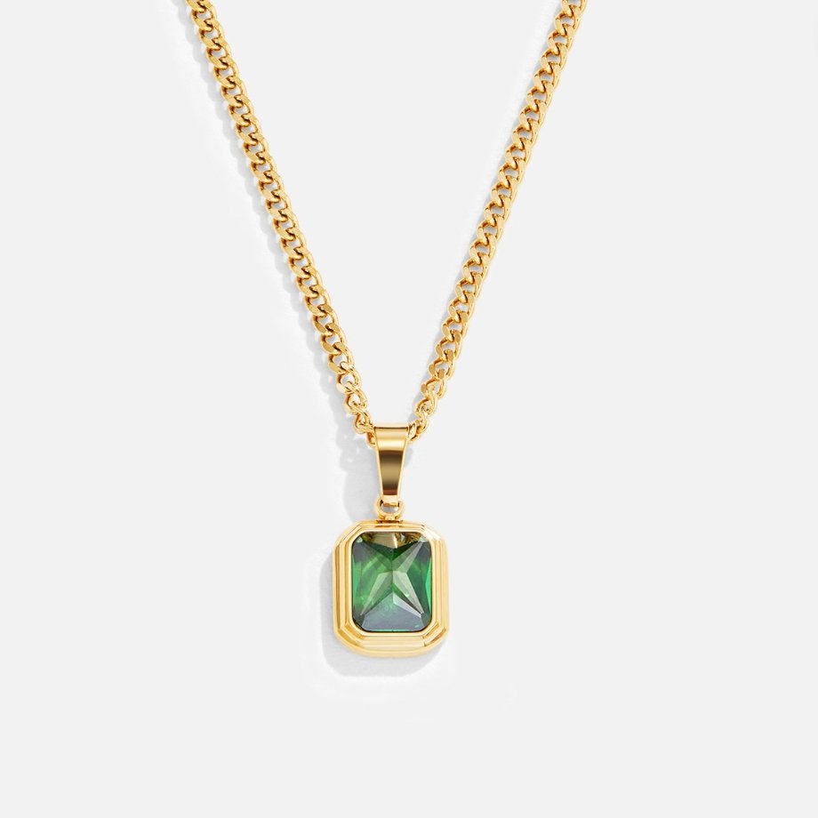 Monet Green Crystal Pendant Necklace - Beautiful Earth Boutique