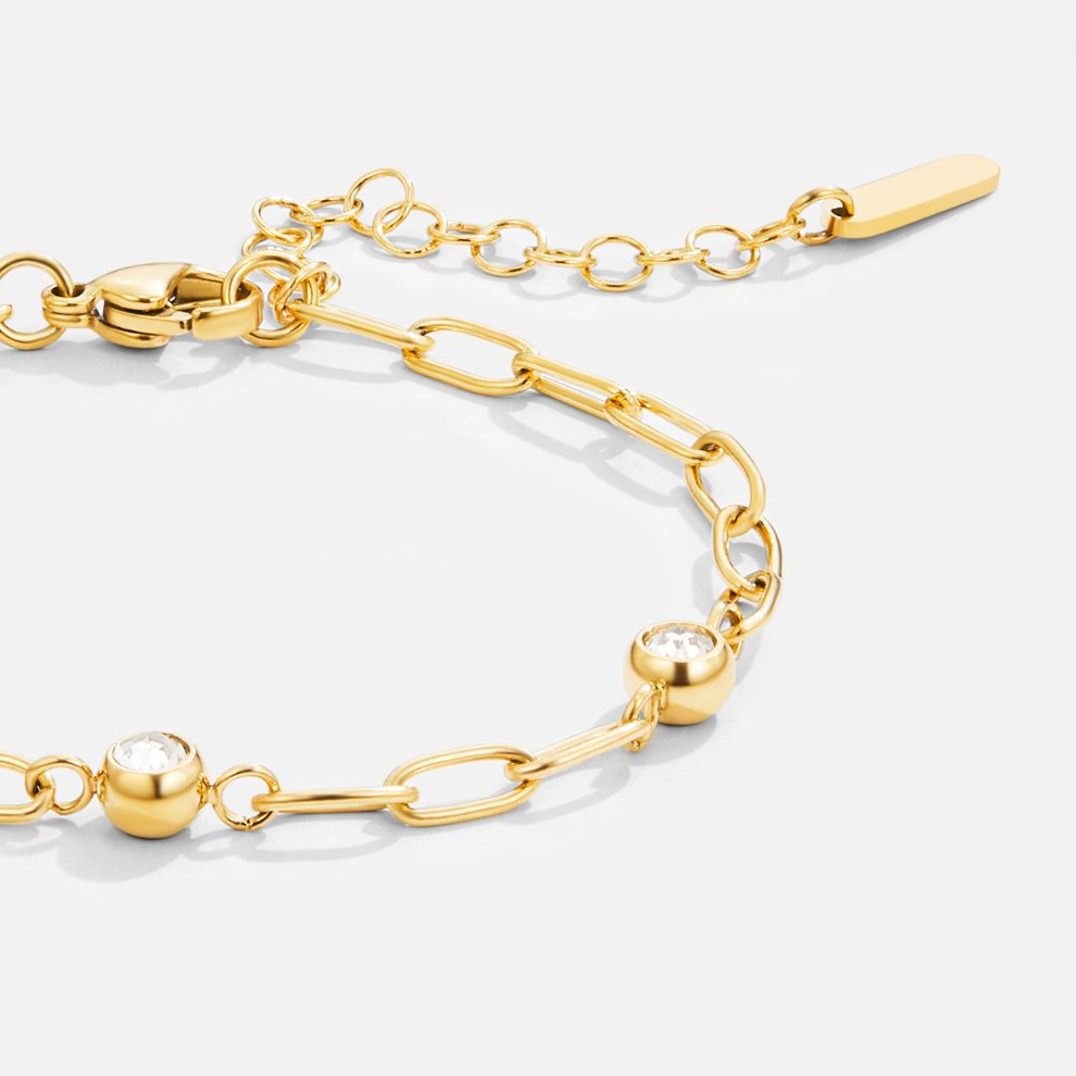 Monica Crystal & Gold Chain Bracelet - Beautiful Earth Boutique