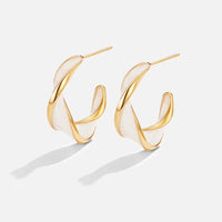 Mother of Pearl Twist Hoop Earrings - Beautiful Earth Boutique