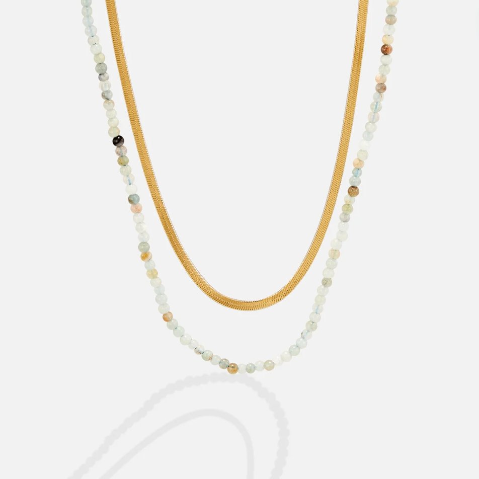 Neesa Stone Beads Layered Necklace - Beautiful Earth Boutique