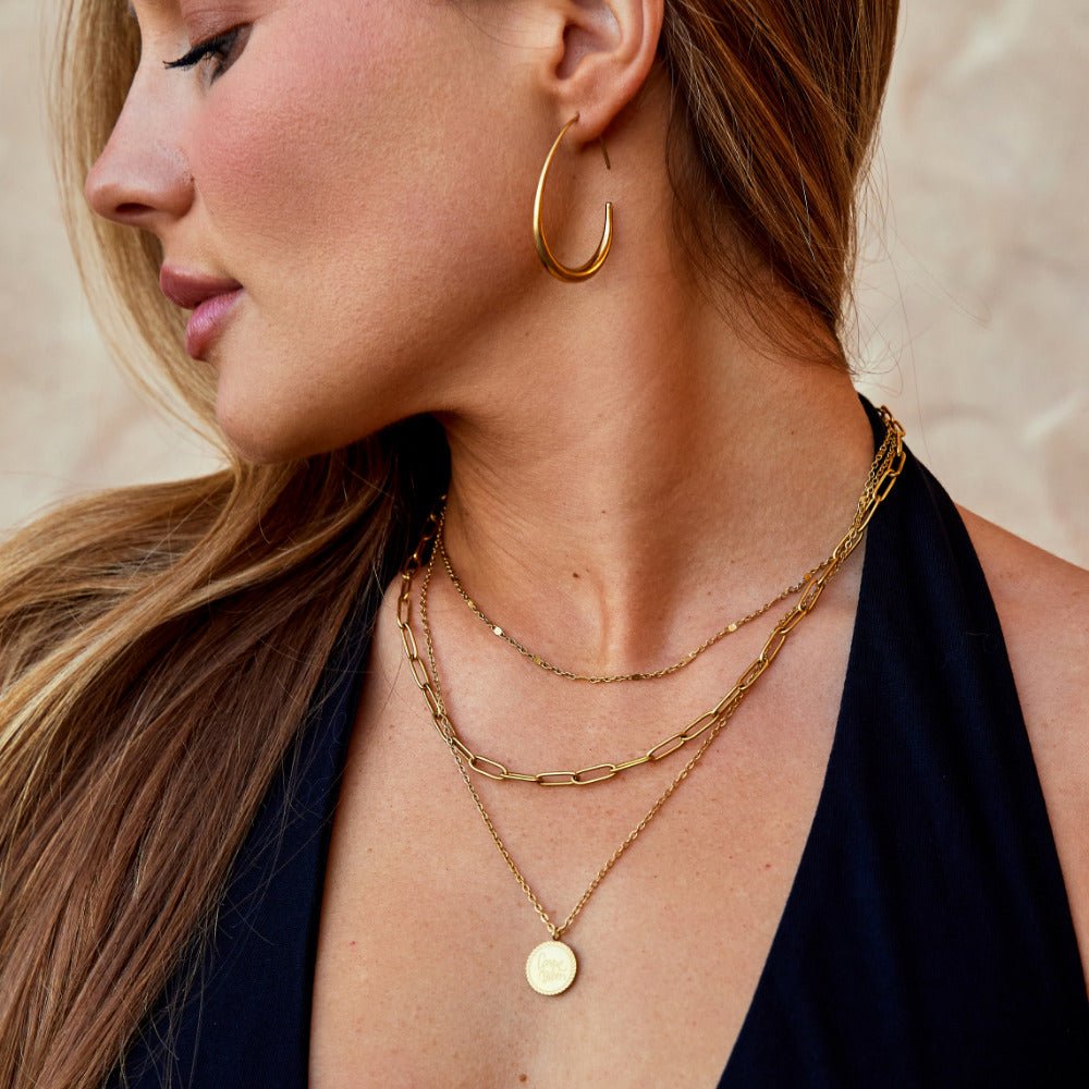 Nica Gold Hoop Earrings - Beautiful Earth Boutique