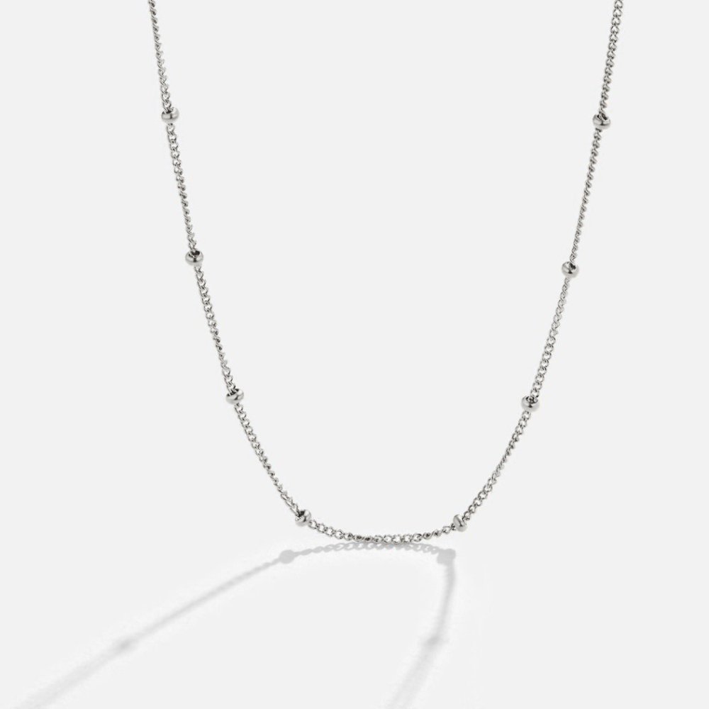 Niyah Bead Silver Chain Necklace - Beautiful Earth Boutique