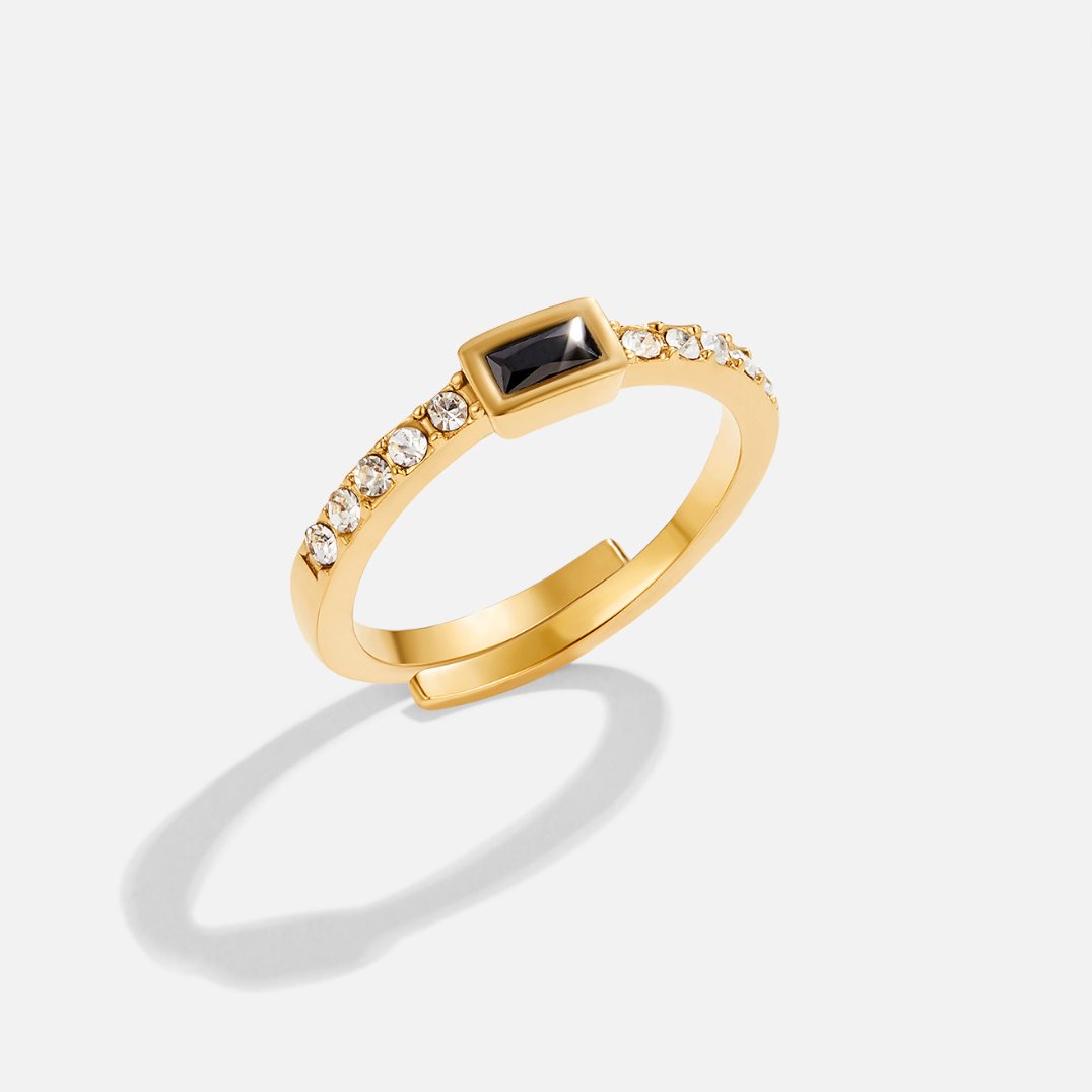 Onyx Black Crystal Ring - Beautiful Earth Boutique