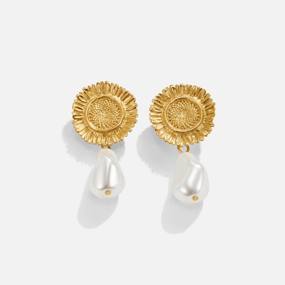 Pearl Blossom Drop Earrings - Beautiful Earth Boutique