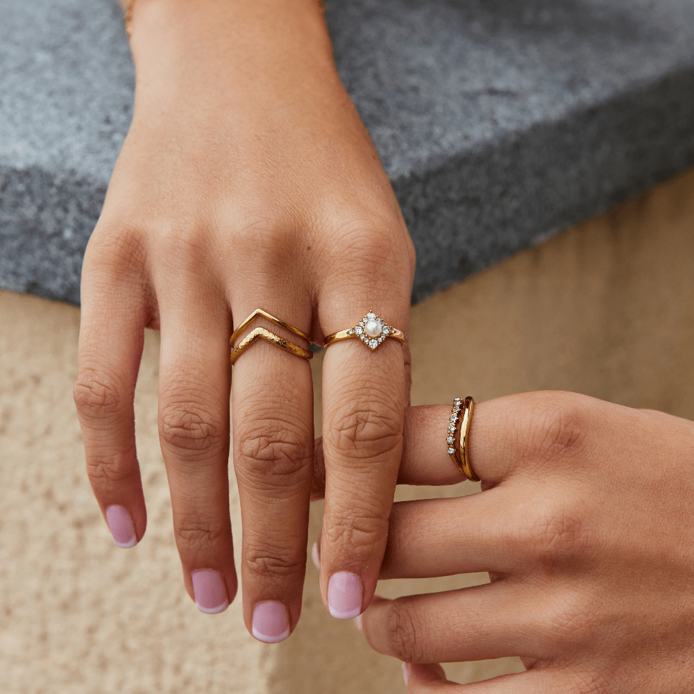Pearl & Crystal Eternity Ring - Beautiful Earth Boutique
