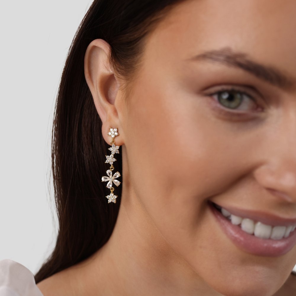 Petal Drop Crystal Earrings - Beautiful Earth Boutique