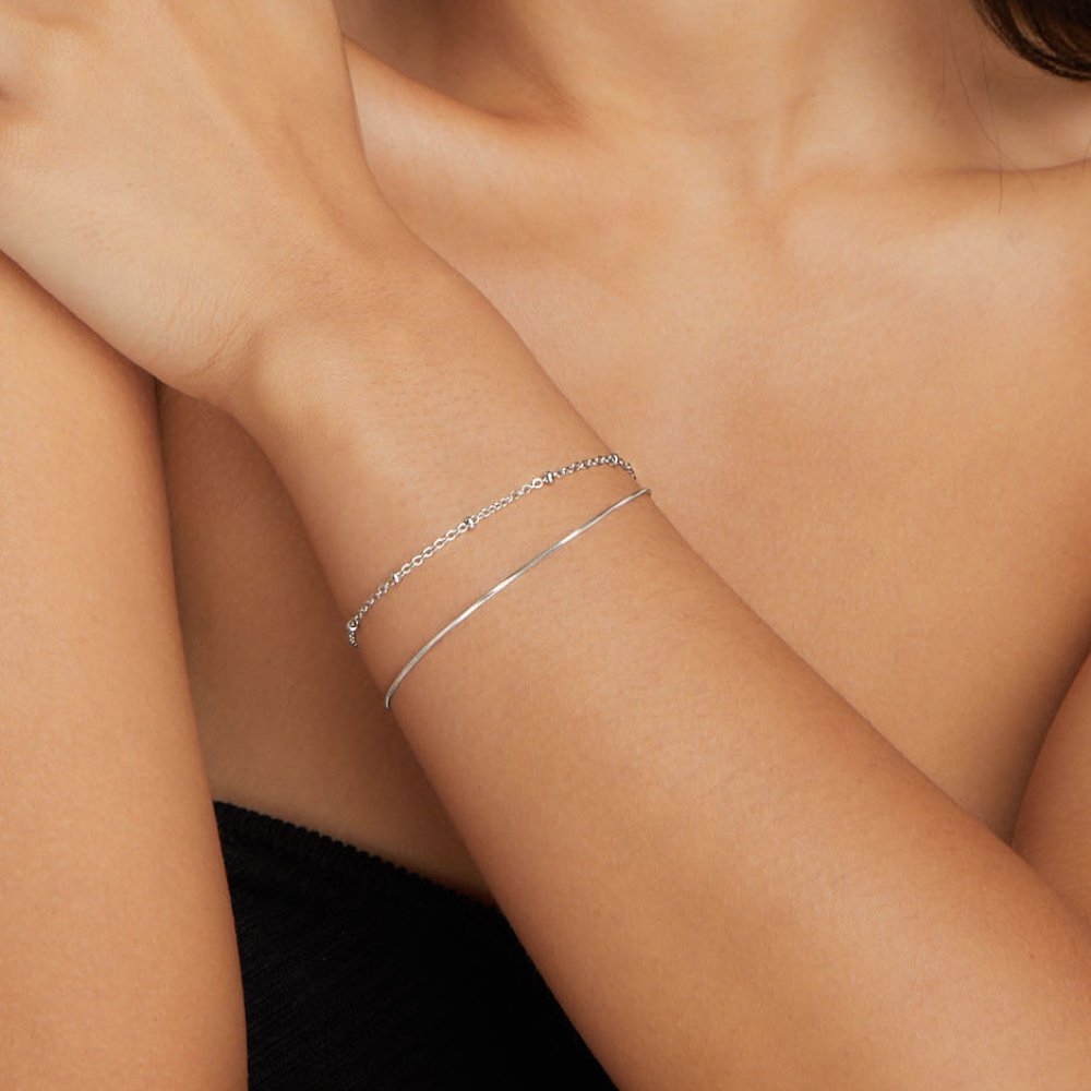 Pia Silver Layered Bracelet - Beautiful Earth Boutique