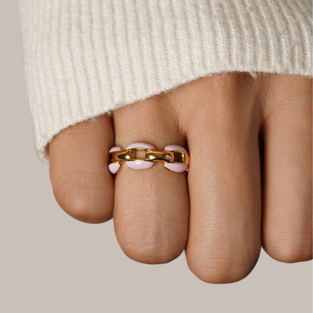 Pink Reya Chain Ring - Beautiful Earth Boutique