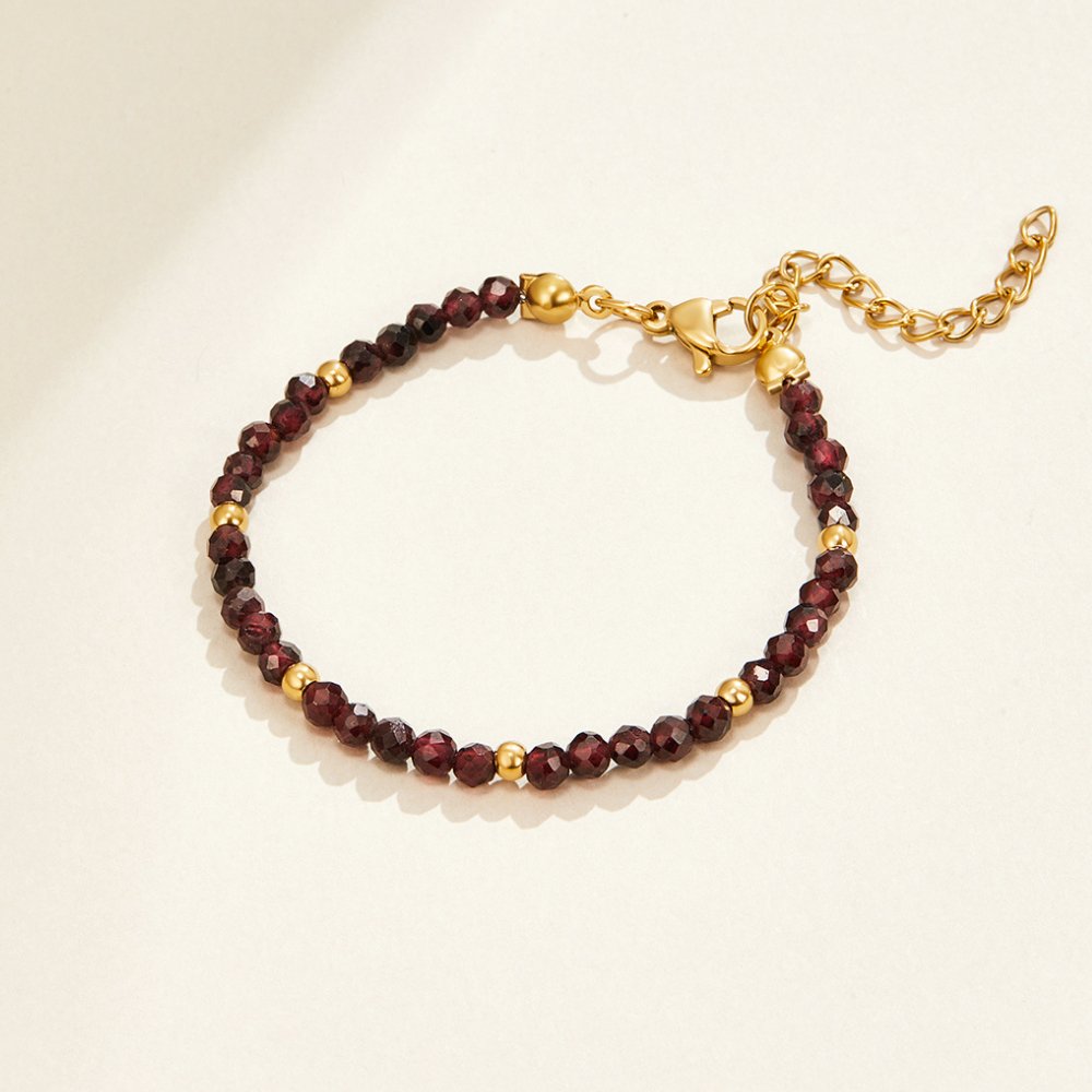 Red Garnet Bead Bracelet - Beautiful Earth Boutique