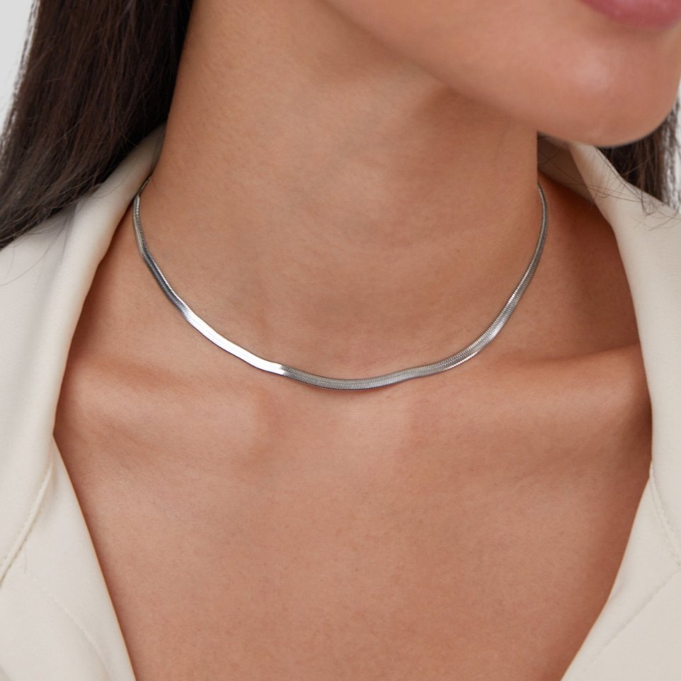 Sarya Snake Chain Silver Necklace - Beautiful Earth Boutique