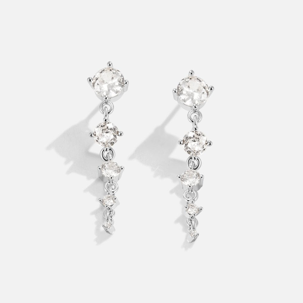 Selena Silver Crystal Drop Earrings - Beautiful Earth Boutique