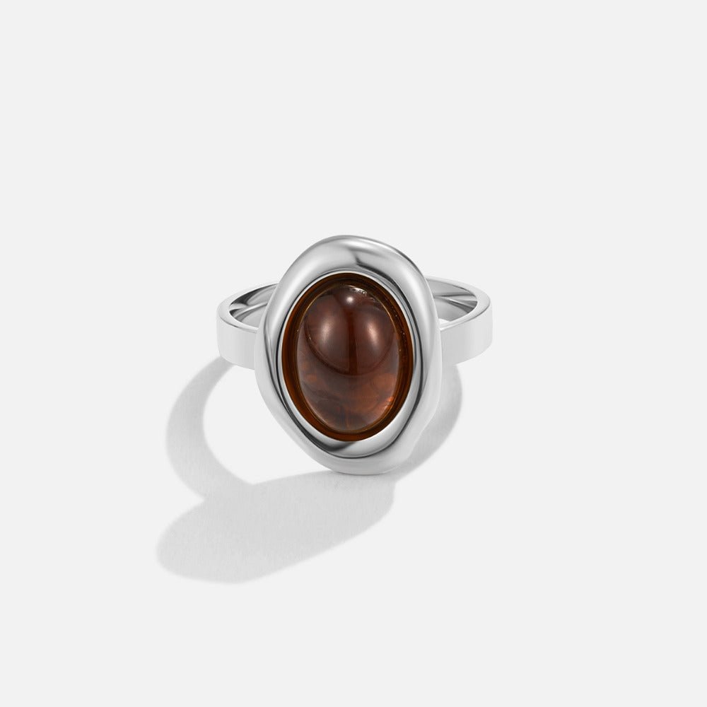 Silver Amber Ring - Beautiful Earth Boutique