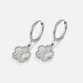 Silver Clover Hoop Earrings - Beautiful Earth Boutique