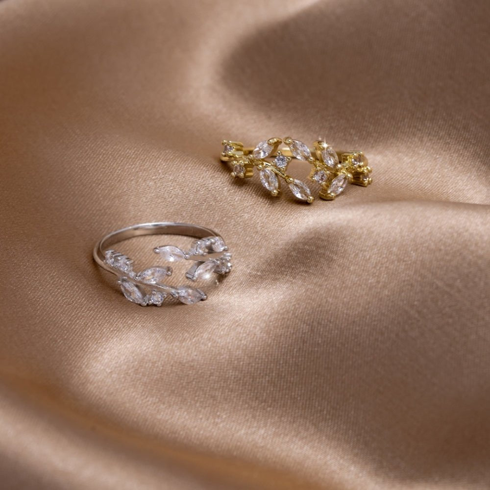Silver Crystal Vine Ring - Beautiful Earth Boutique