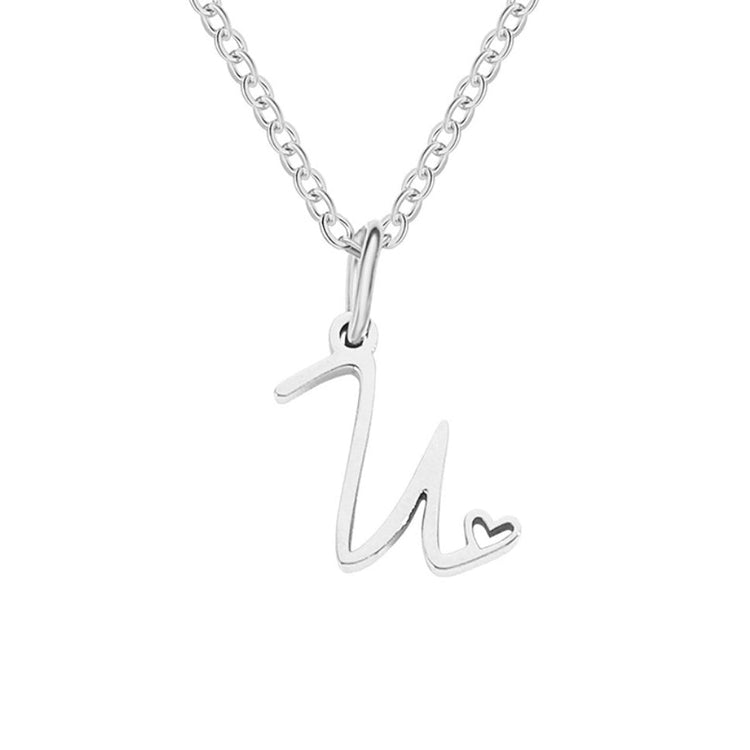 Silver Letter Heart Necklace - Beautiful Earth Boutique