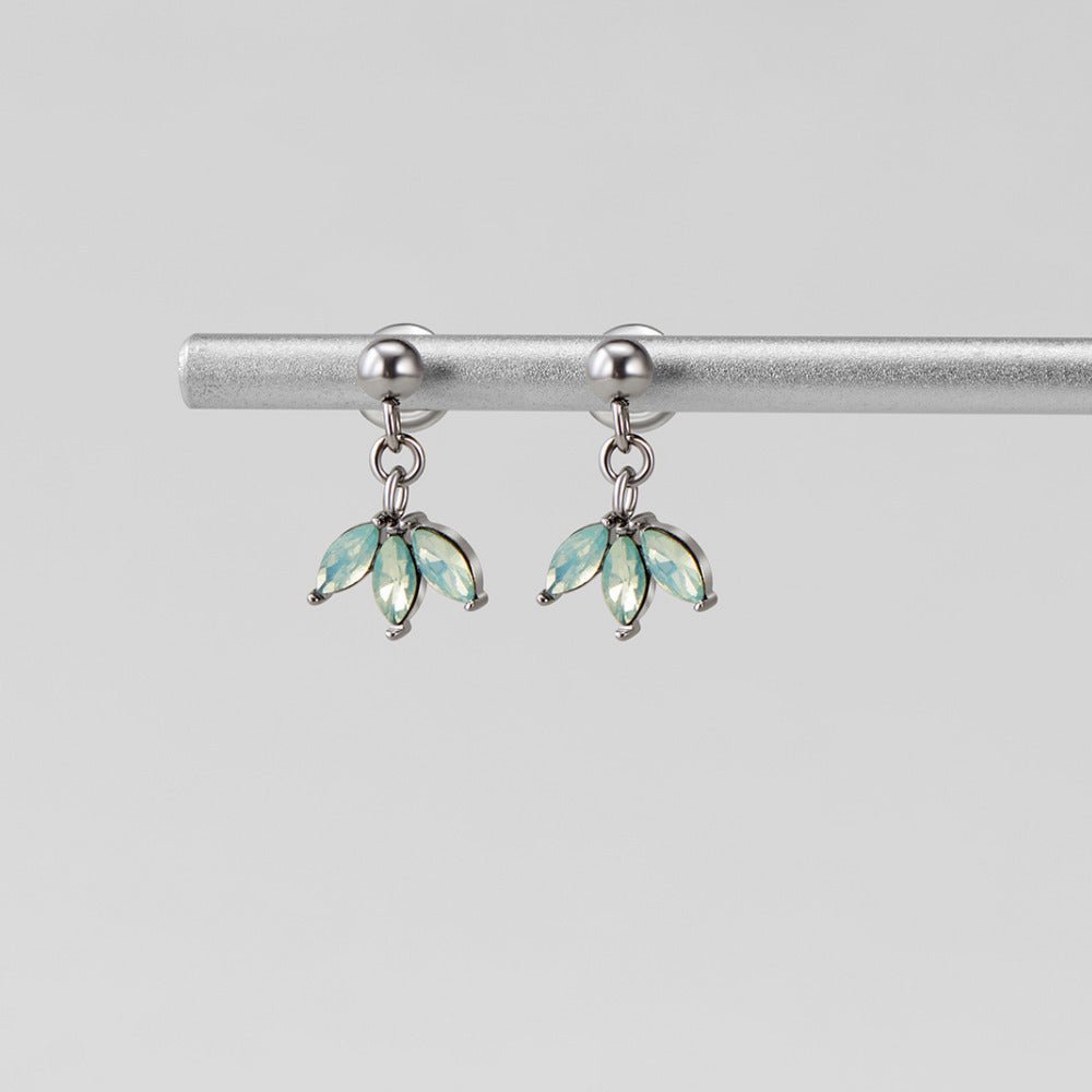 Silver Marquise Petal Drop Earrings - Beautiful Earth Boutique