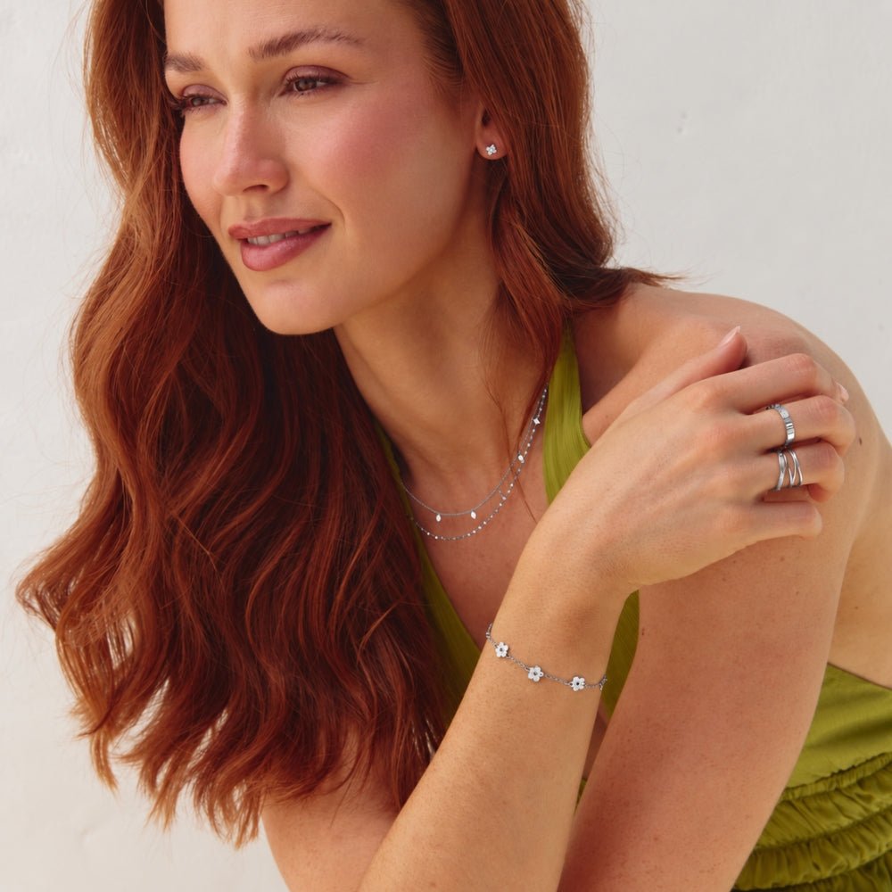 Silver Petal Link Bracelet - Beautiful Earth Boutique