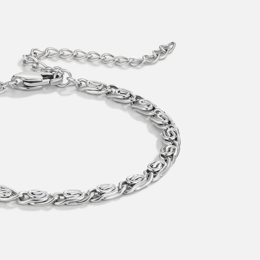 Silver Swirl Link Chain Bracelet - Beautiful Earth Boutique