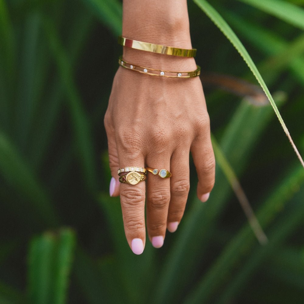 Sofia Crystal & Gold Bangle - Beautiful Earth Boutique