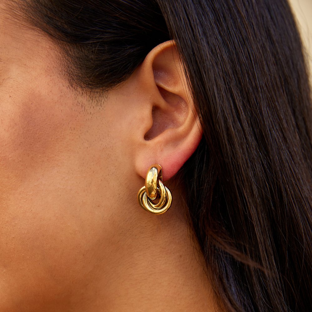 Sofia Twisted Gold Hoop Earrings - Beautiful Earth Boutique